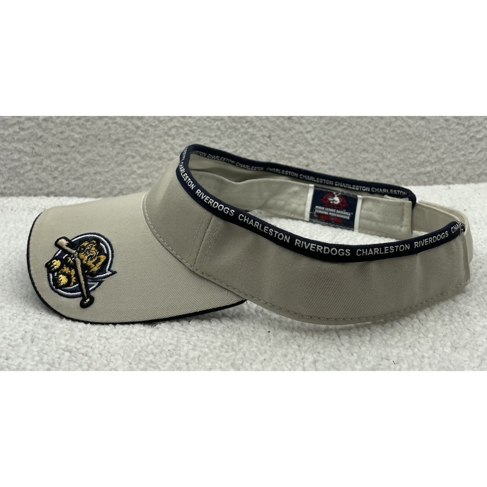 American Needle Charleston Riverdogs Visor Mens Beige MILB Charlie Hook Loop - Picture 2 of 7